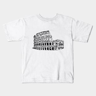 Lineart colosseum in Rome Kids T-Shirt